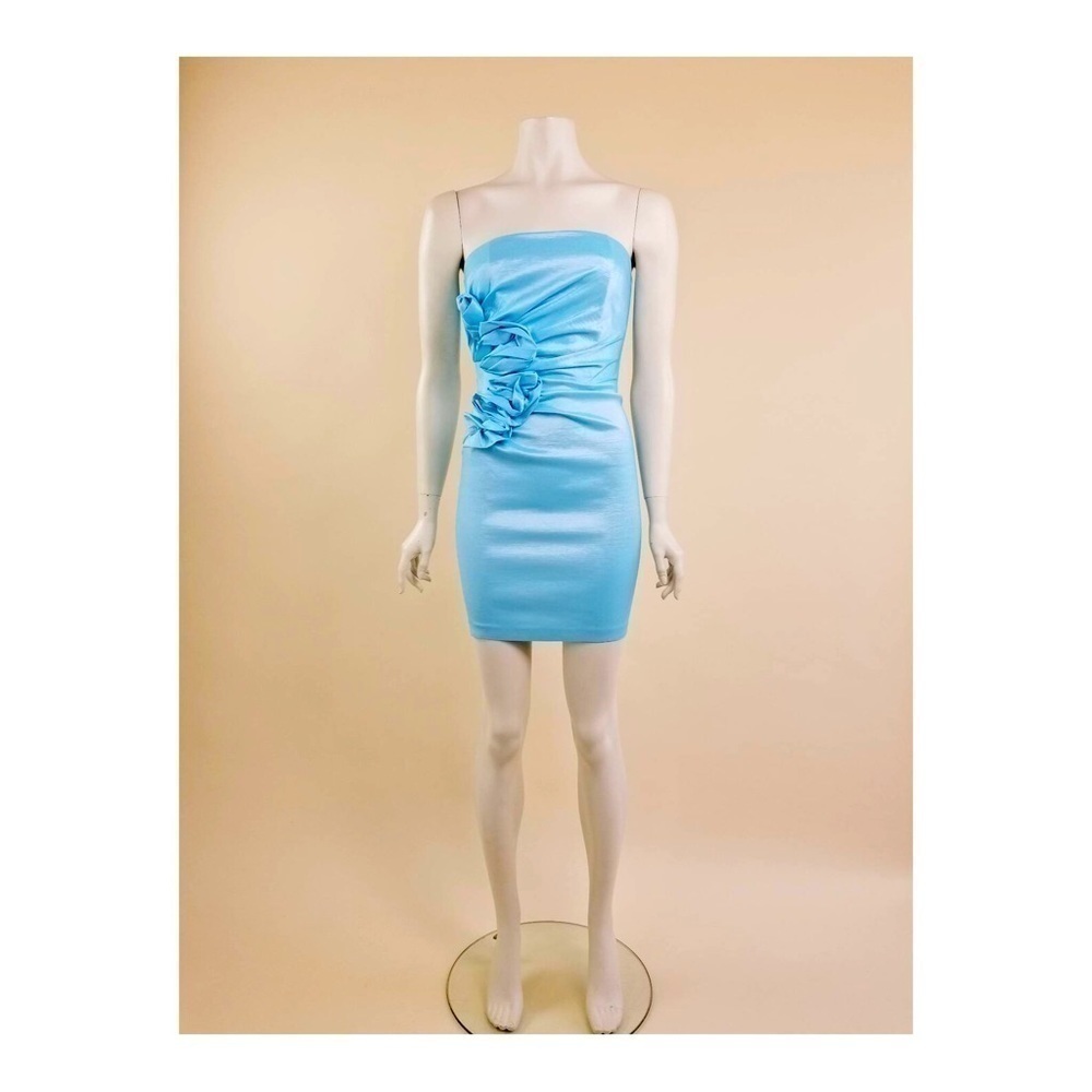 Jessica Mcclintok Gunne Sax Strapless Blue Dress